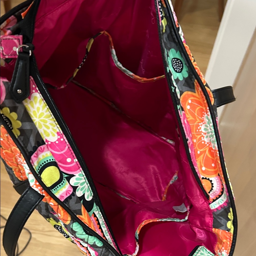 Vera Bradley Black and Multicolor Floral Tote - Picture 9 of 14